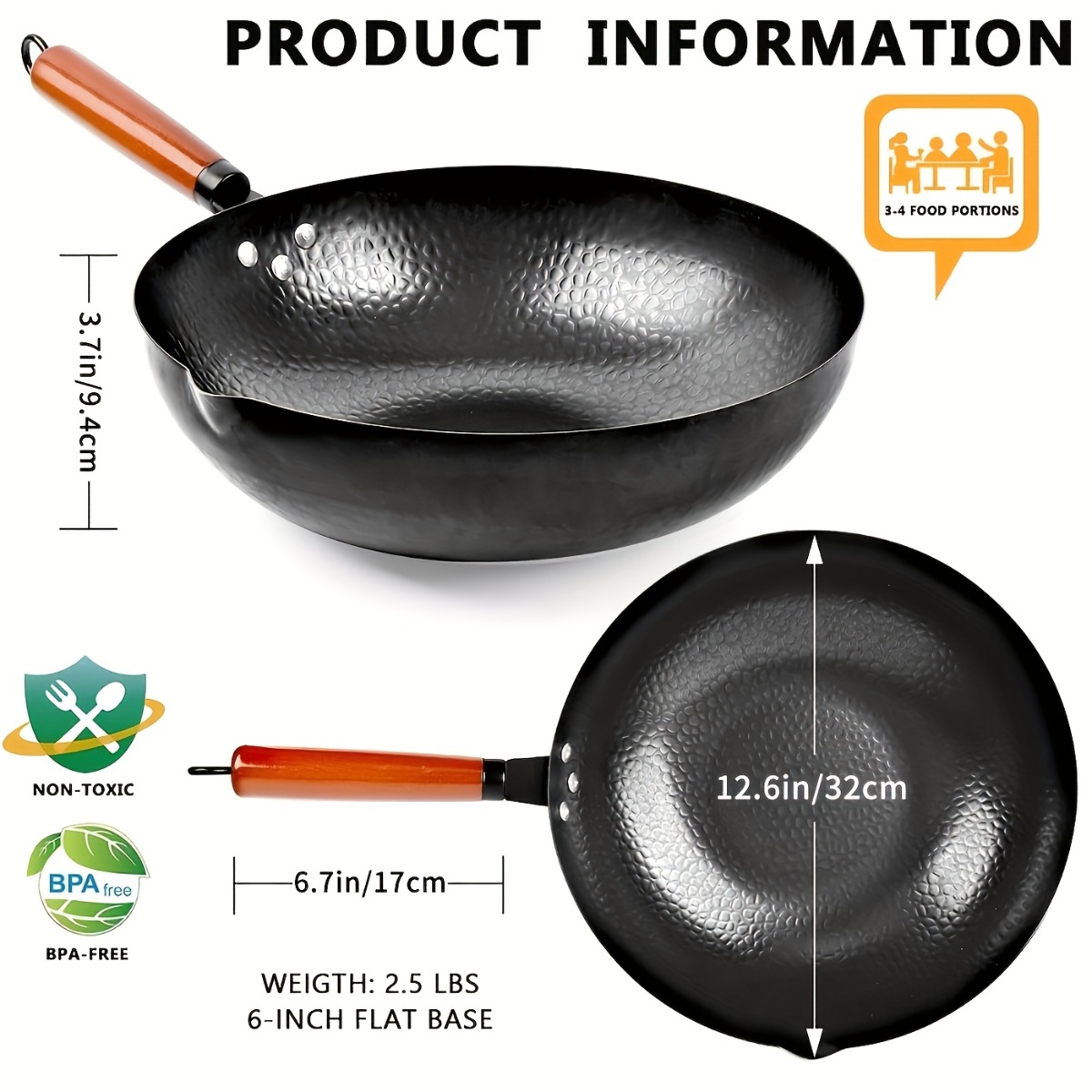 Wok de hierro fundido de 12.6  - Meal Prep With Rice reseña y precio